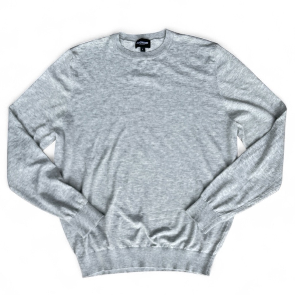 Men's Duchamp London Wool Blend Lightweight Sweater Gray Size Large